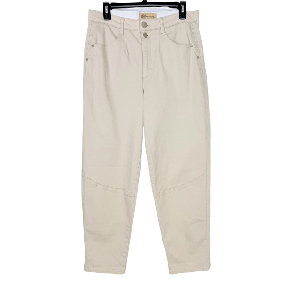 Democracy AB Technology Straight Leg Pants Womens Khaki High-Rise Stretch